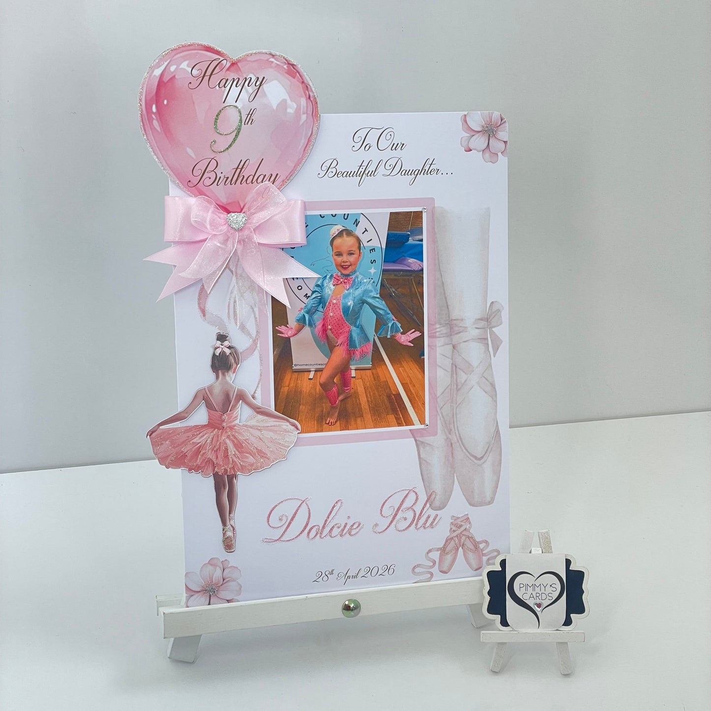 Ballerina Ballet Theme Photo 3D Pop Out Card