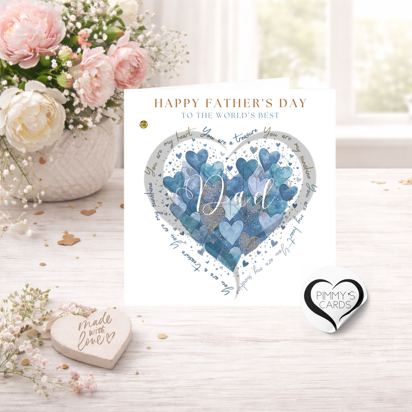 Scattered Heart With Wording- Father's Day Classic Card