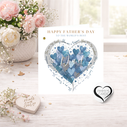 Scattered Heart With Wording- Father's Day Classic Card