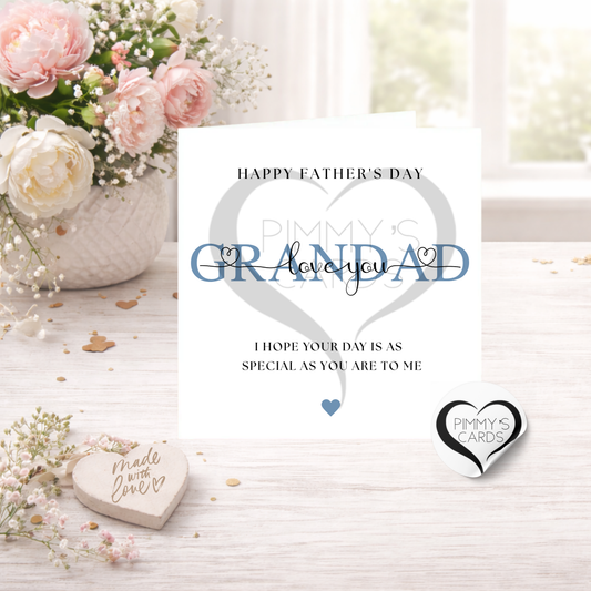 Grandad Love You Blue Theme - Father's Day Classic Card