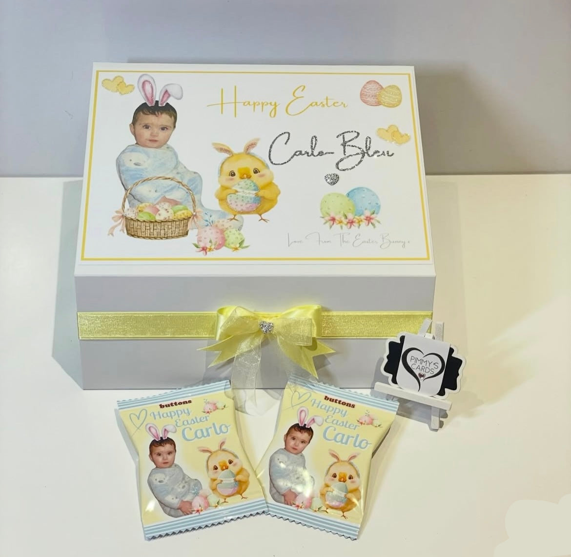 Easter Picture Bunny Ears Theme-Easter Keepsake, Memory & Treat Box