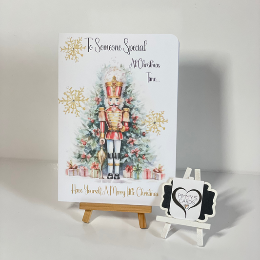 Christmas card with nutcracker design  to someone special at Christmas gifts and cards