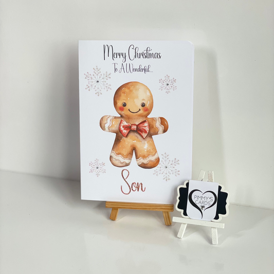 Gingerbread man theme Christmas card