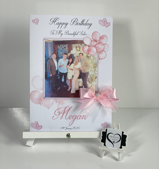 Pink Balloons Photo Card
