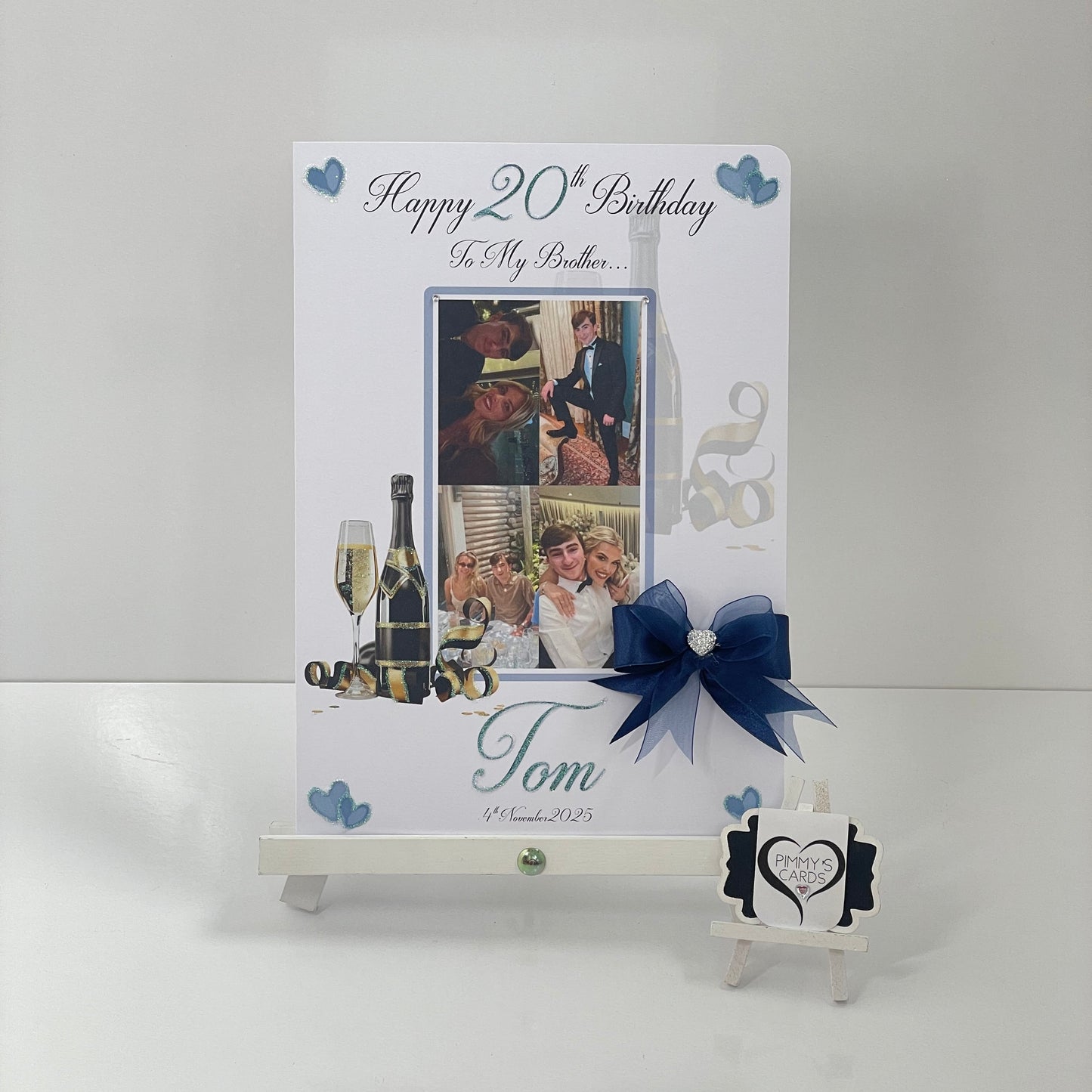 Black & Gold Champagne Theme Photo Card