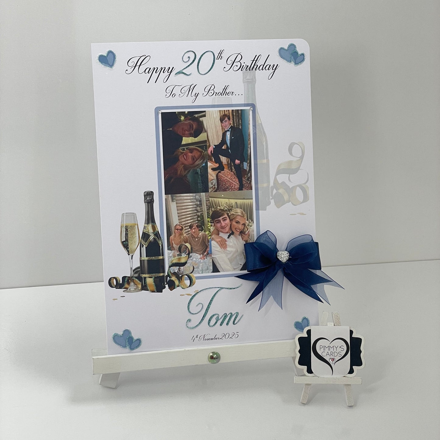 Black & Gold Champagne Theme Photo Card