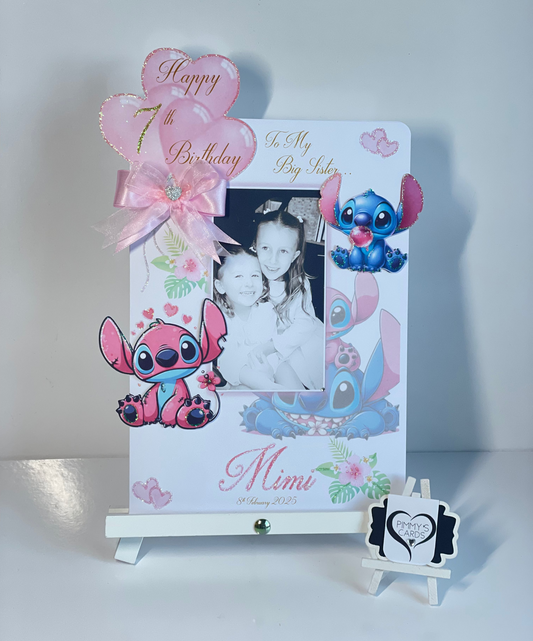 Stitch & Angel Theme Photo 3D Pop Out Card