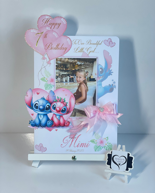 Stitch & Angel Heart Theme Photo 3D Pop Out Card