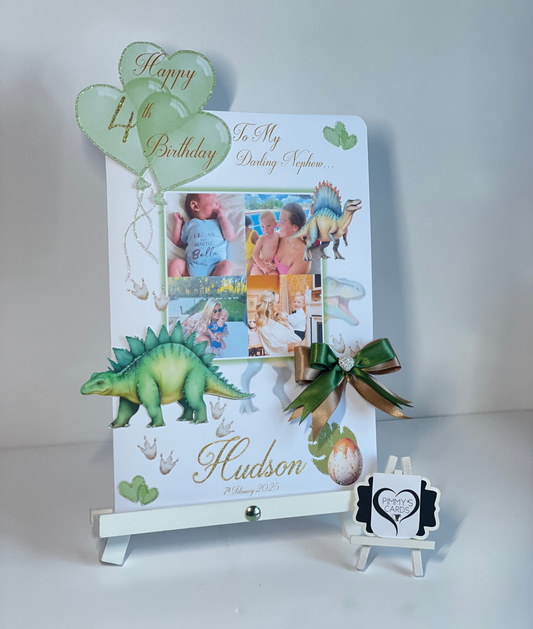 Dinosaur Stegosaurus & Spinosaurus Theme Photo 3D Pop Out Card