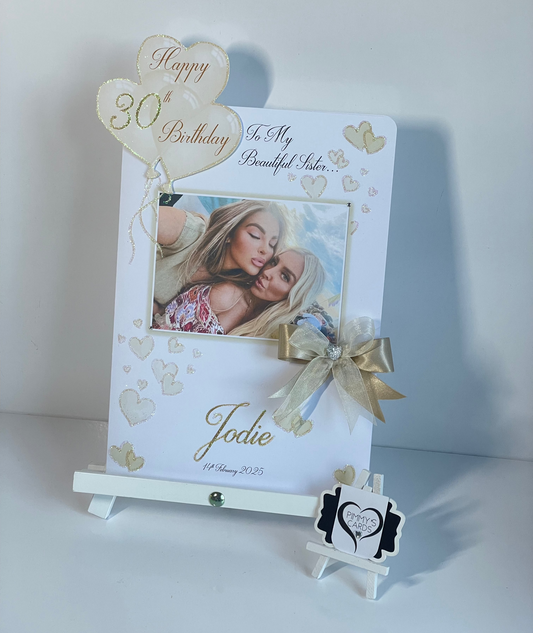 Gold Heart Balloons Theme 3D Pop Out Card
