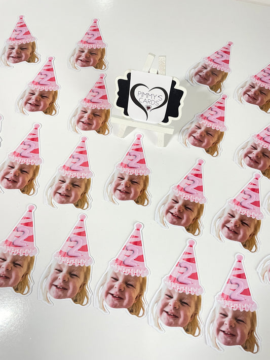 Party hat face food toppers cup cake topper
