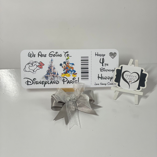 Reveal Boarding Pass Ticket- Disneyland Paris Mix Of Characters