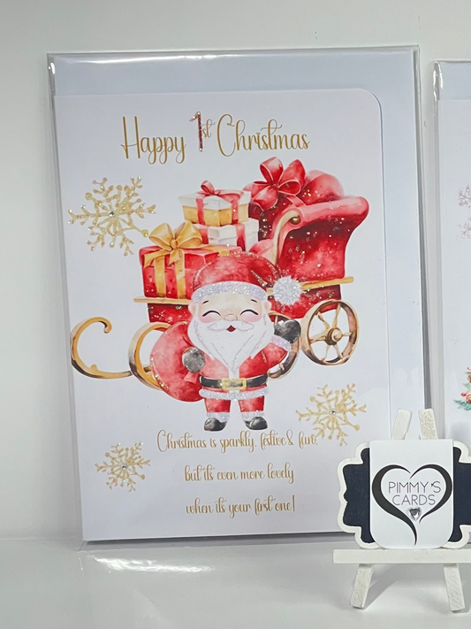 1st Christmas Father Christmas Sleigh-Generic Christmas Cards