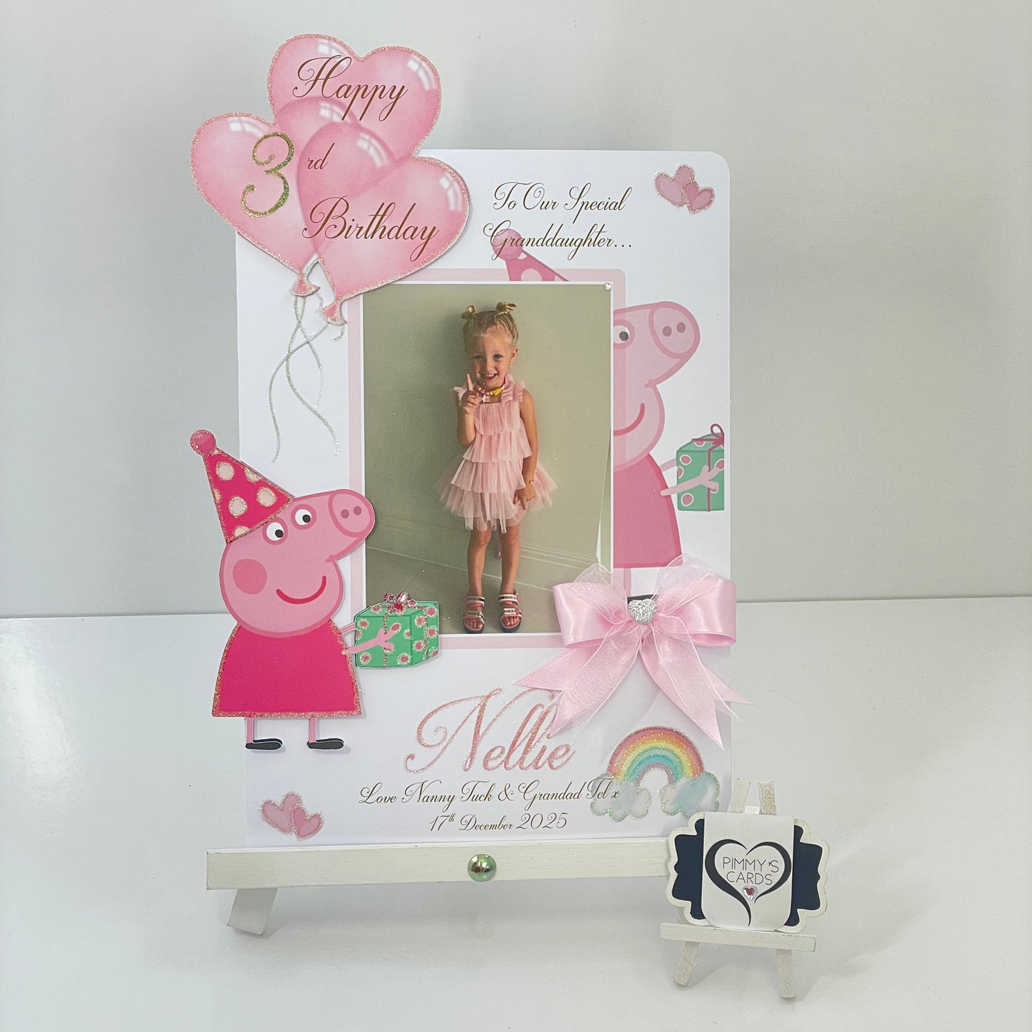 Party Hat Peppa Pig Present Photo 3D Pop Out Card