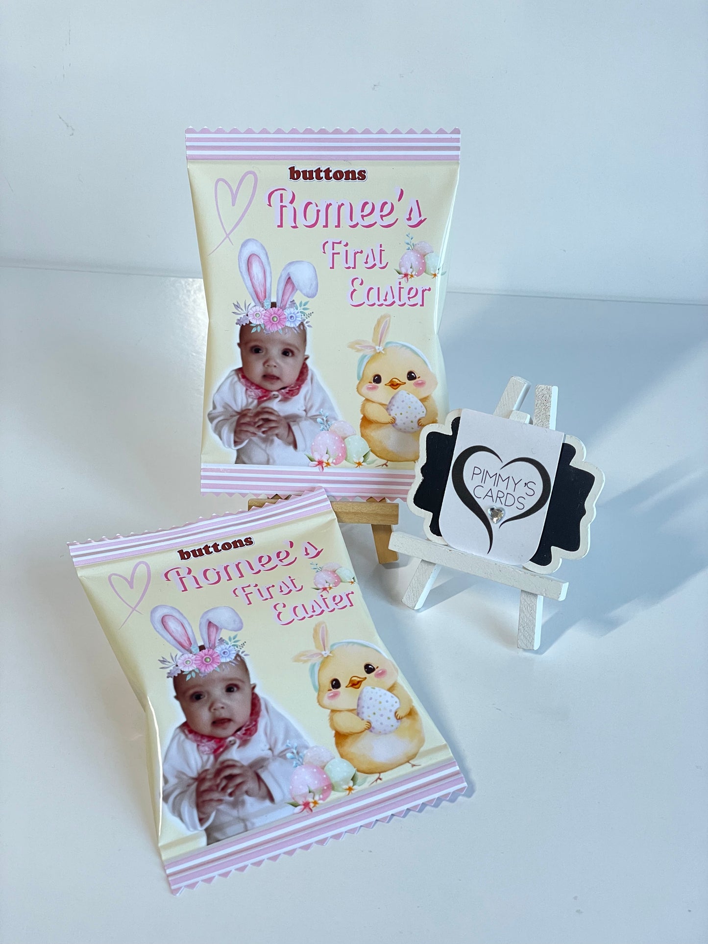 Personalised Photo Easter Bunny Chocolate Button Packets