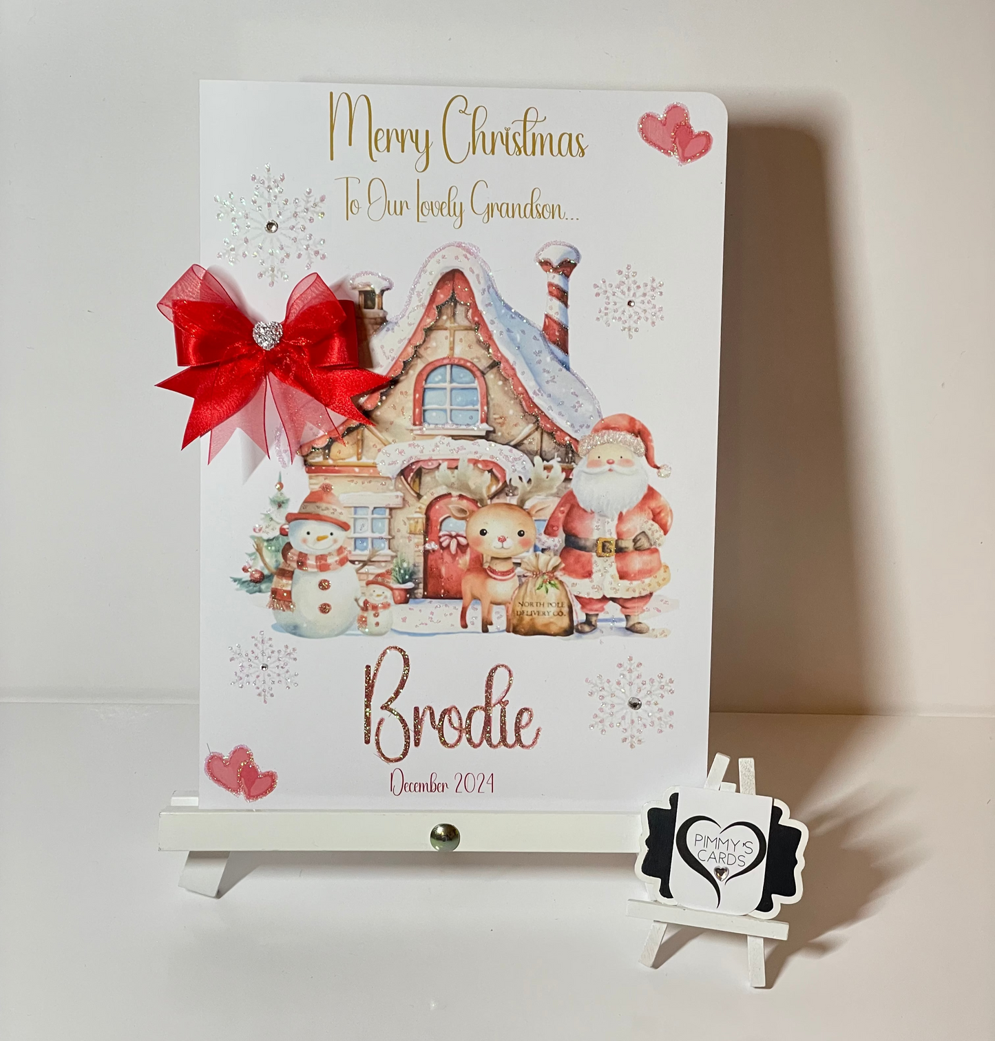 personalised Christmas cards. Santa's north pole theme