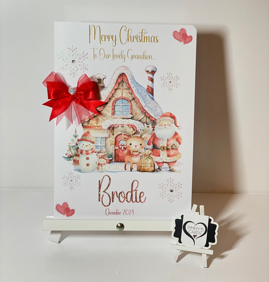 personalised Christmas cards. Santa's north pole theme