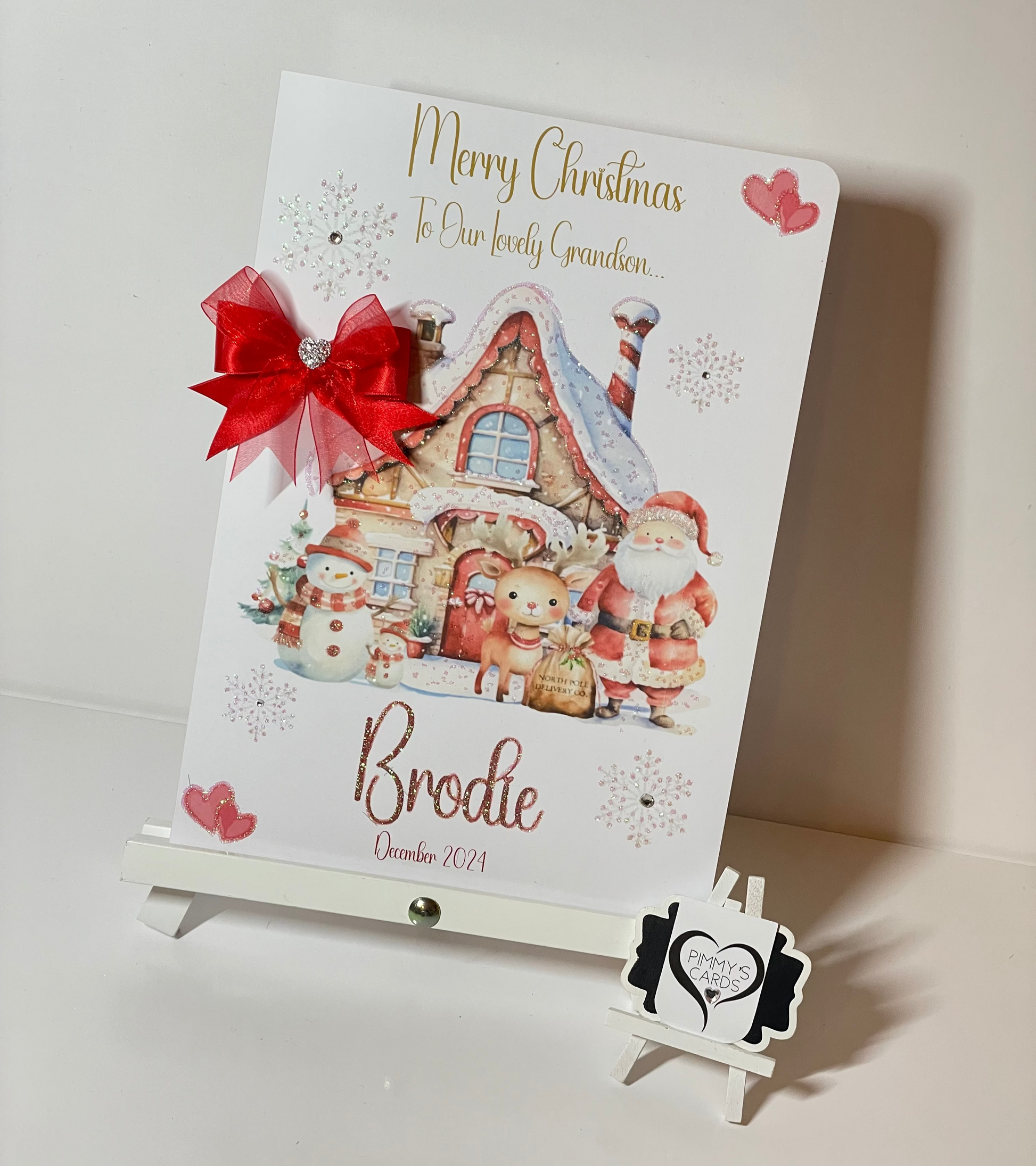 personalised Christmas cards. Santa's north pole theme
