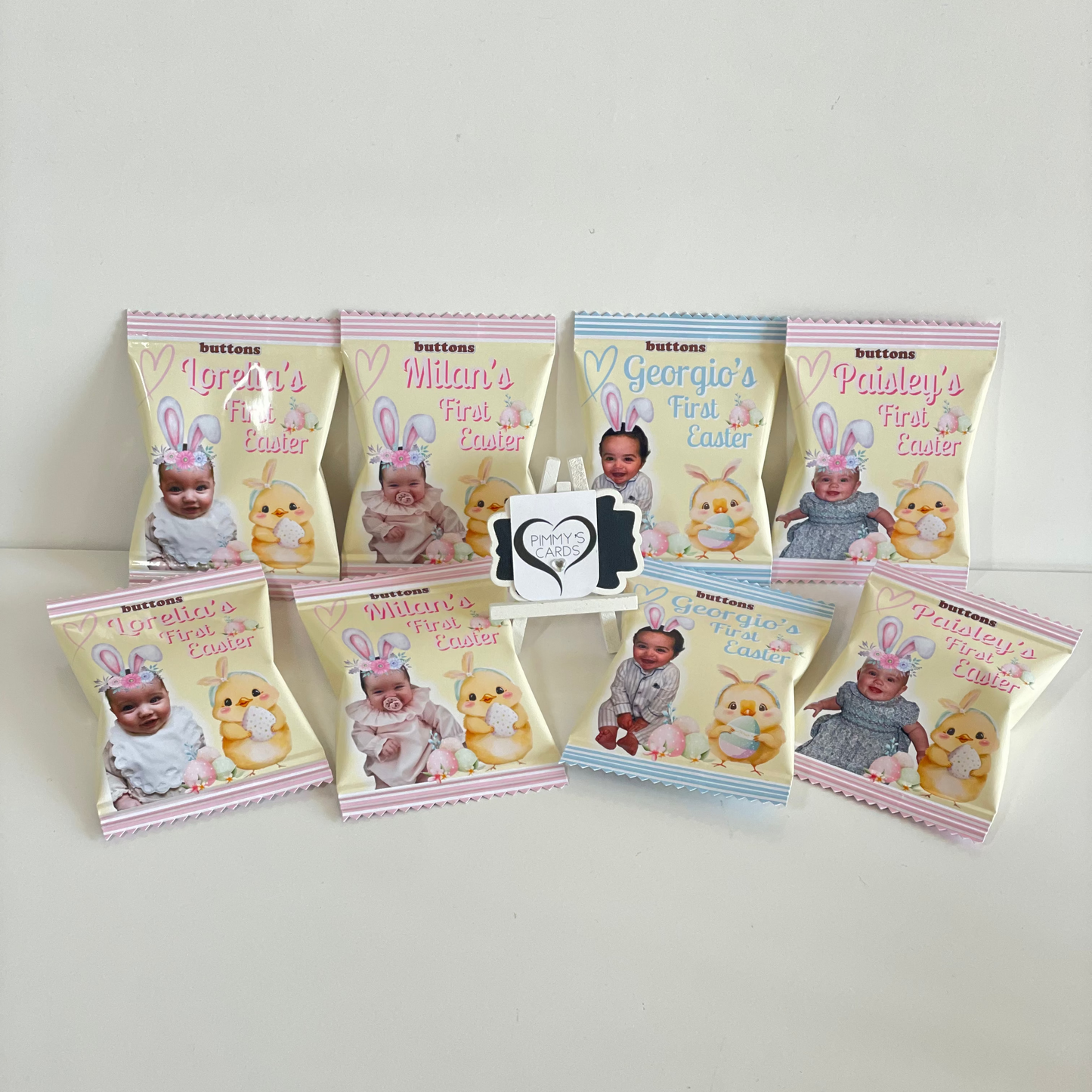 Personalised Photo Easter Bunny Chocolate Button Packets