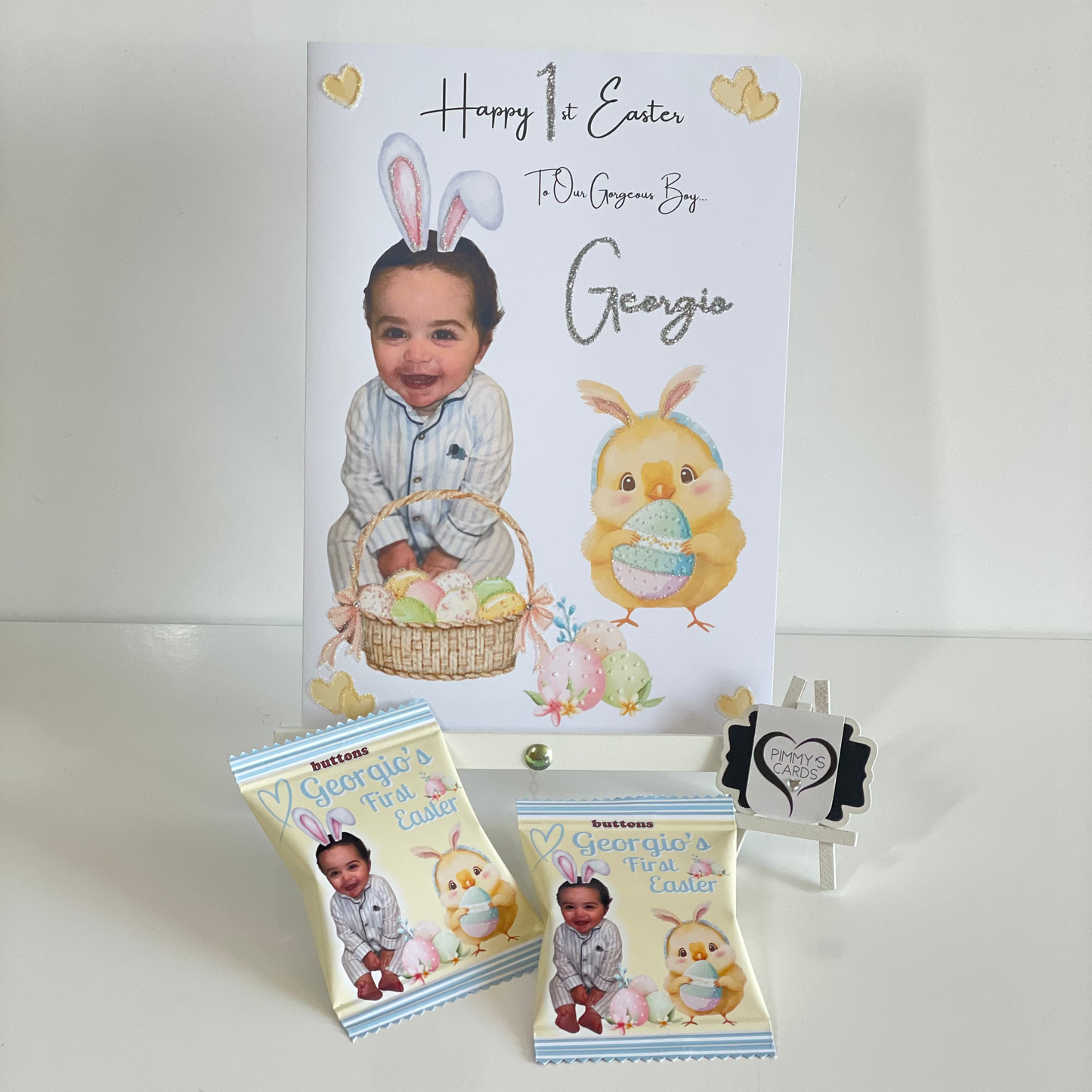 Boy Easter Bunny Ears Photo Card