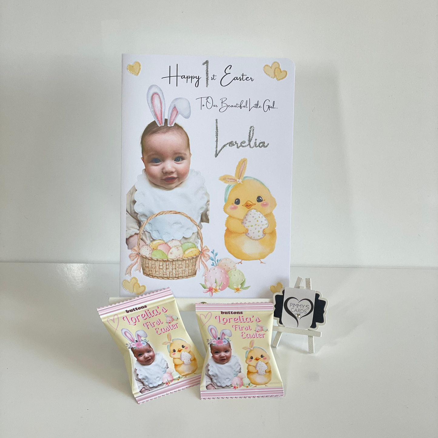 Girl Easter Bunny Ears Photo Card