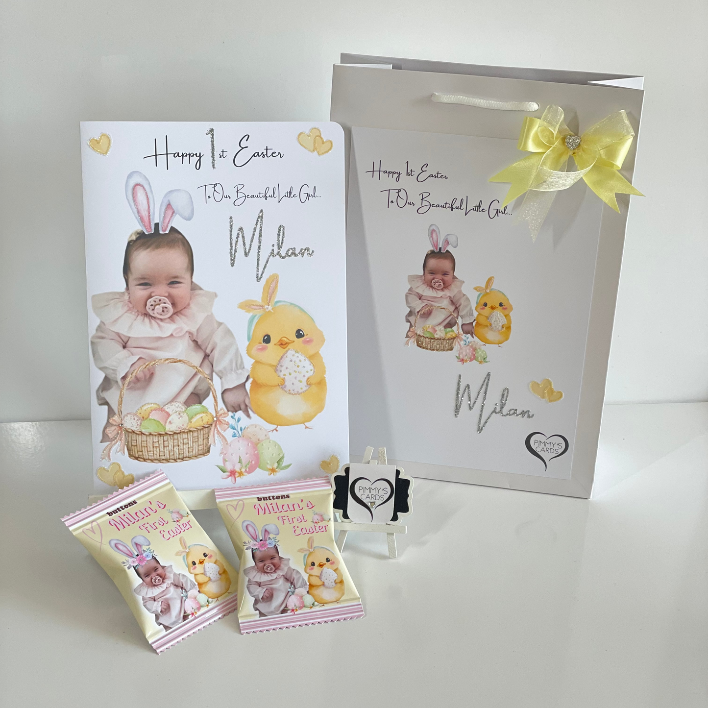 Girl Easter Bunny Ears Photo Card