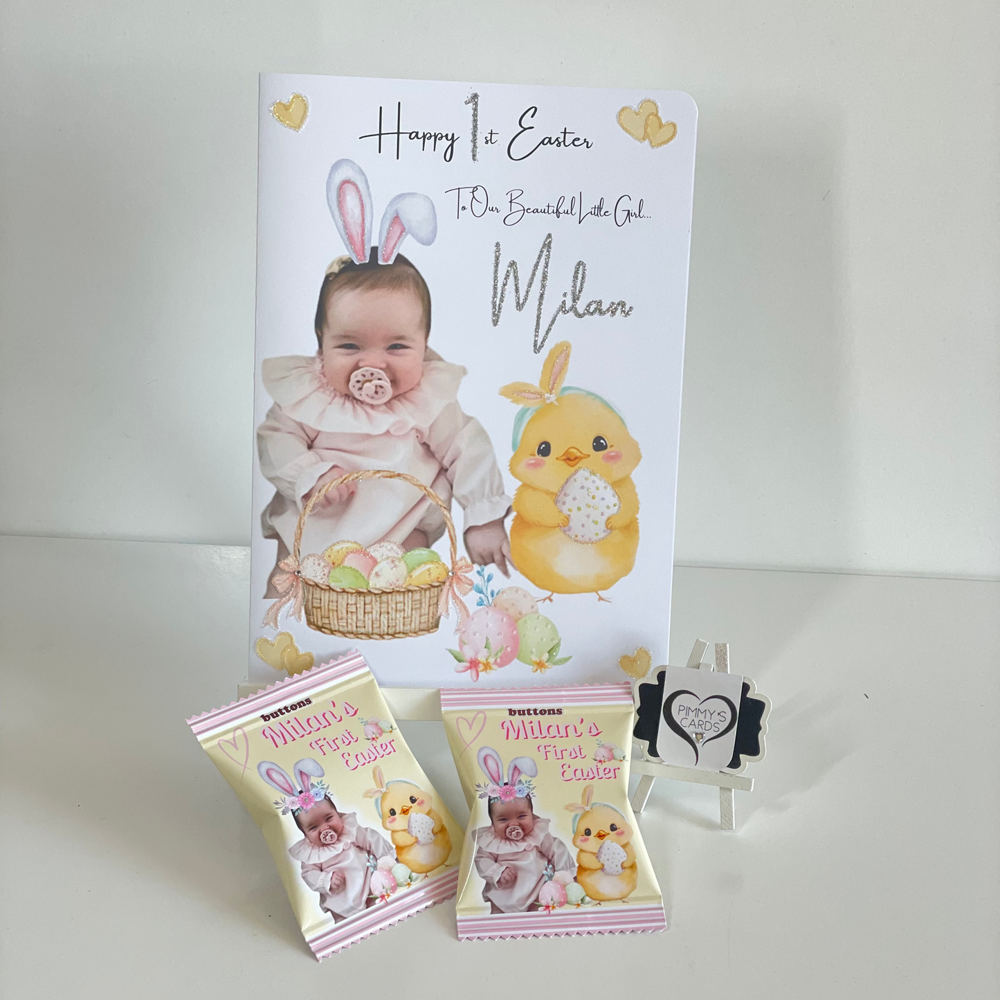 Girl Easter Bunny Ears Photo Card