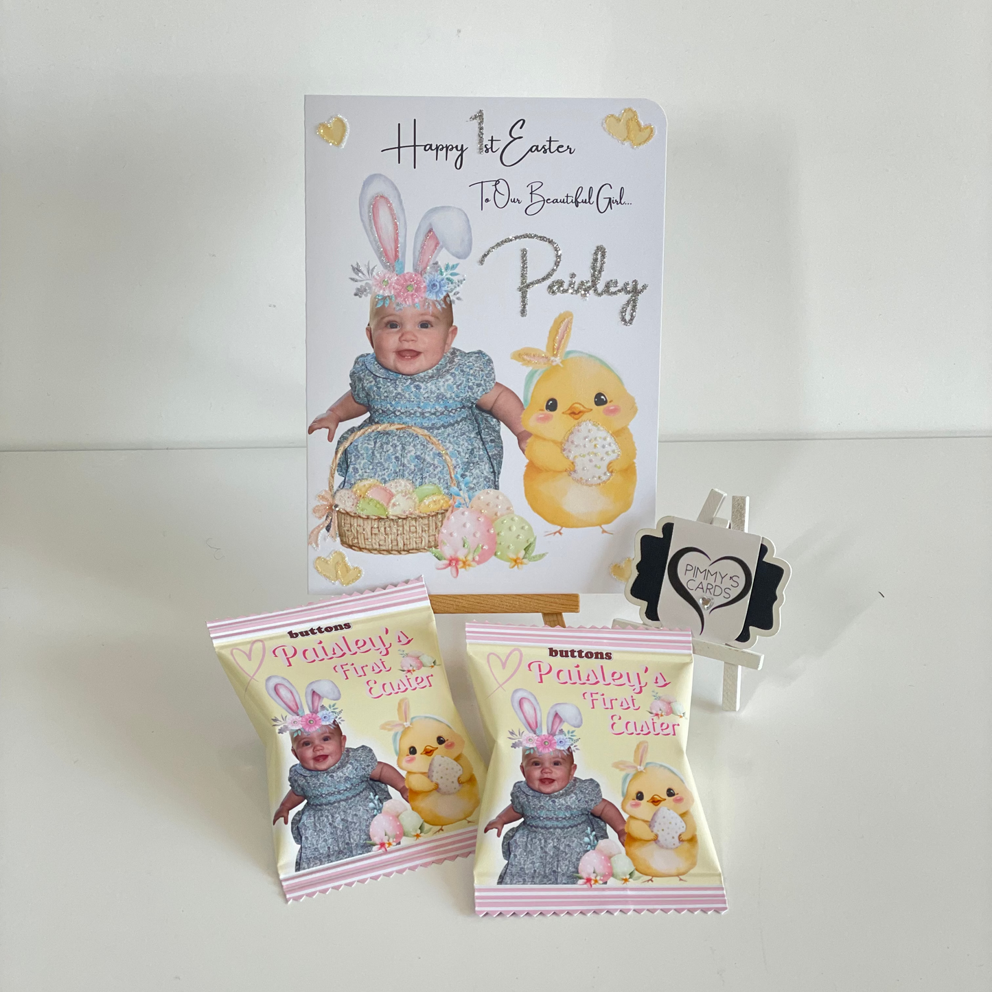 Girl Easter Bunny Ears Photo Card