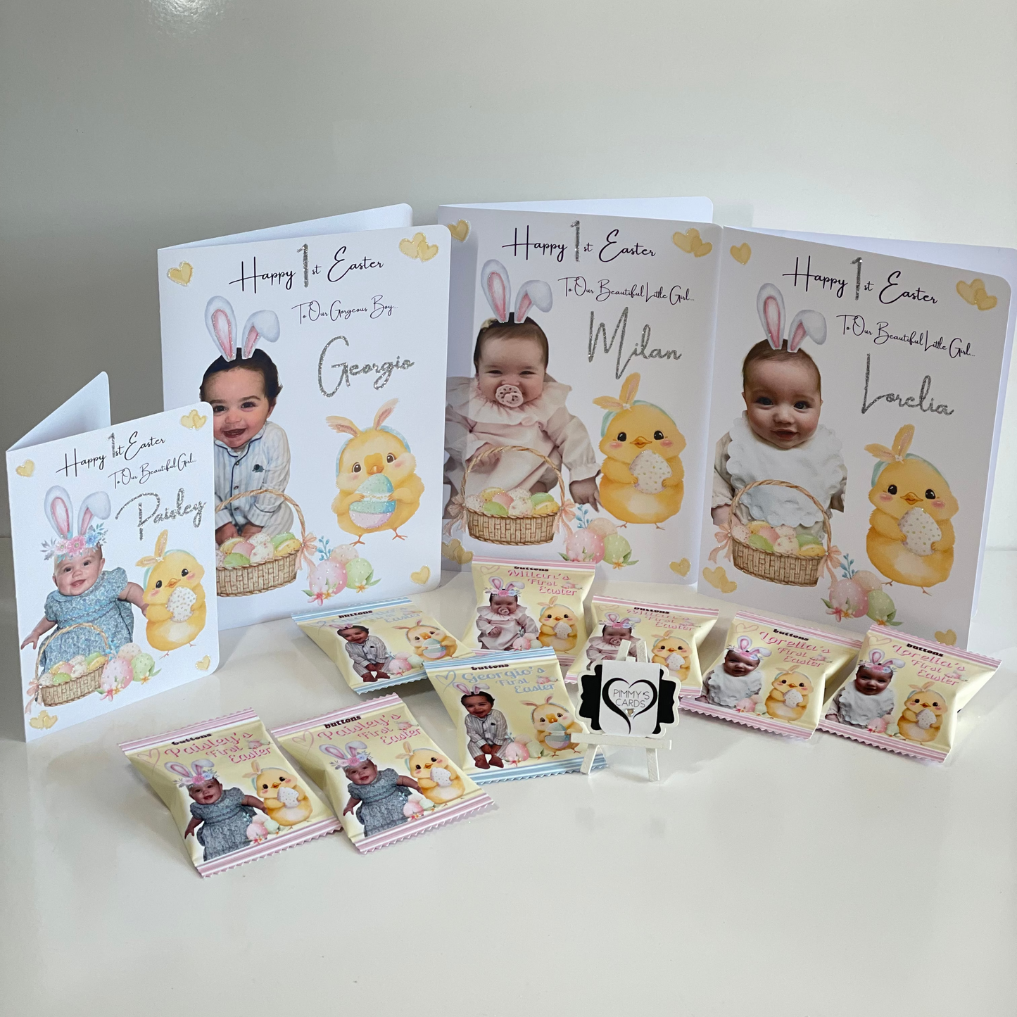Girl Easter Bunny Ears Photo Card