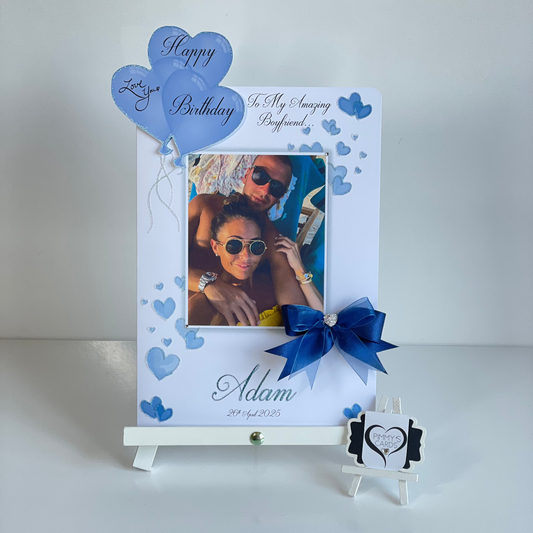 Navy Blue Scattered Hearts 3D Heart I Love You Balloons Pop Out Card