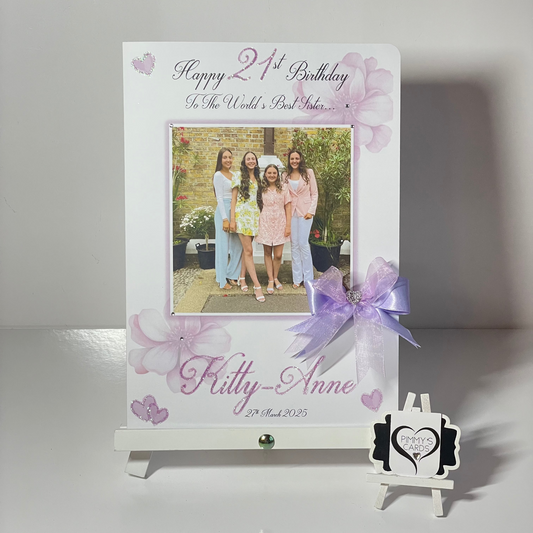 Lilac Flower Theme Photo Card