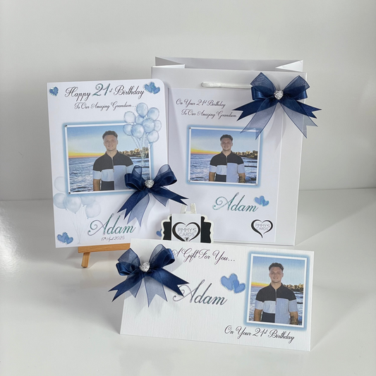 Blue Balloons Photo Card