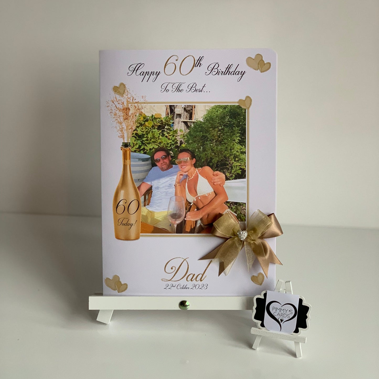 Gold Champagne Spray Photo Card