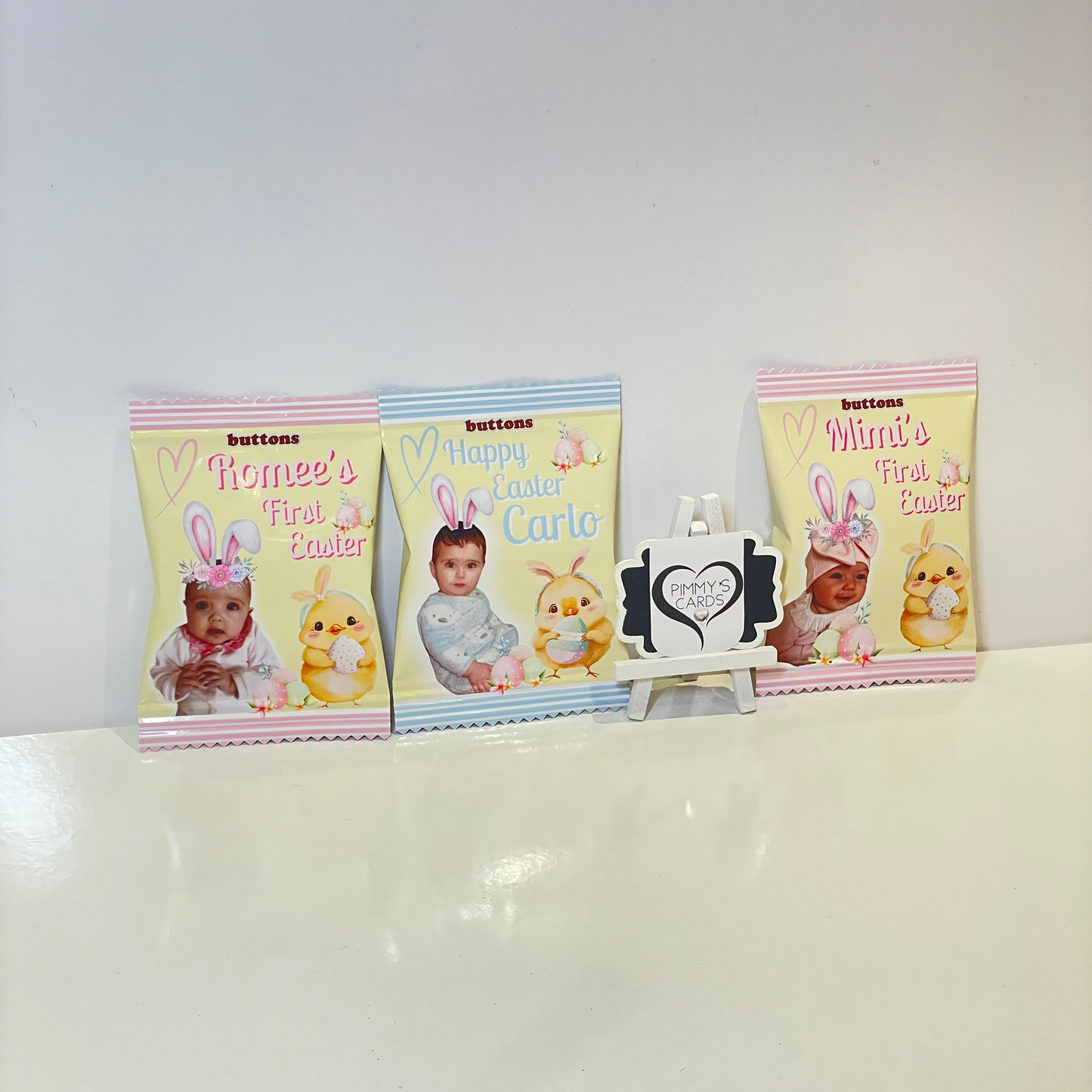 Personalised Photo Easter Bunny Chocolate Button Packets