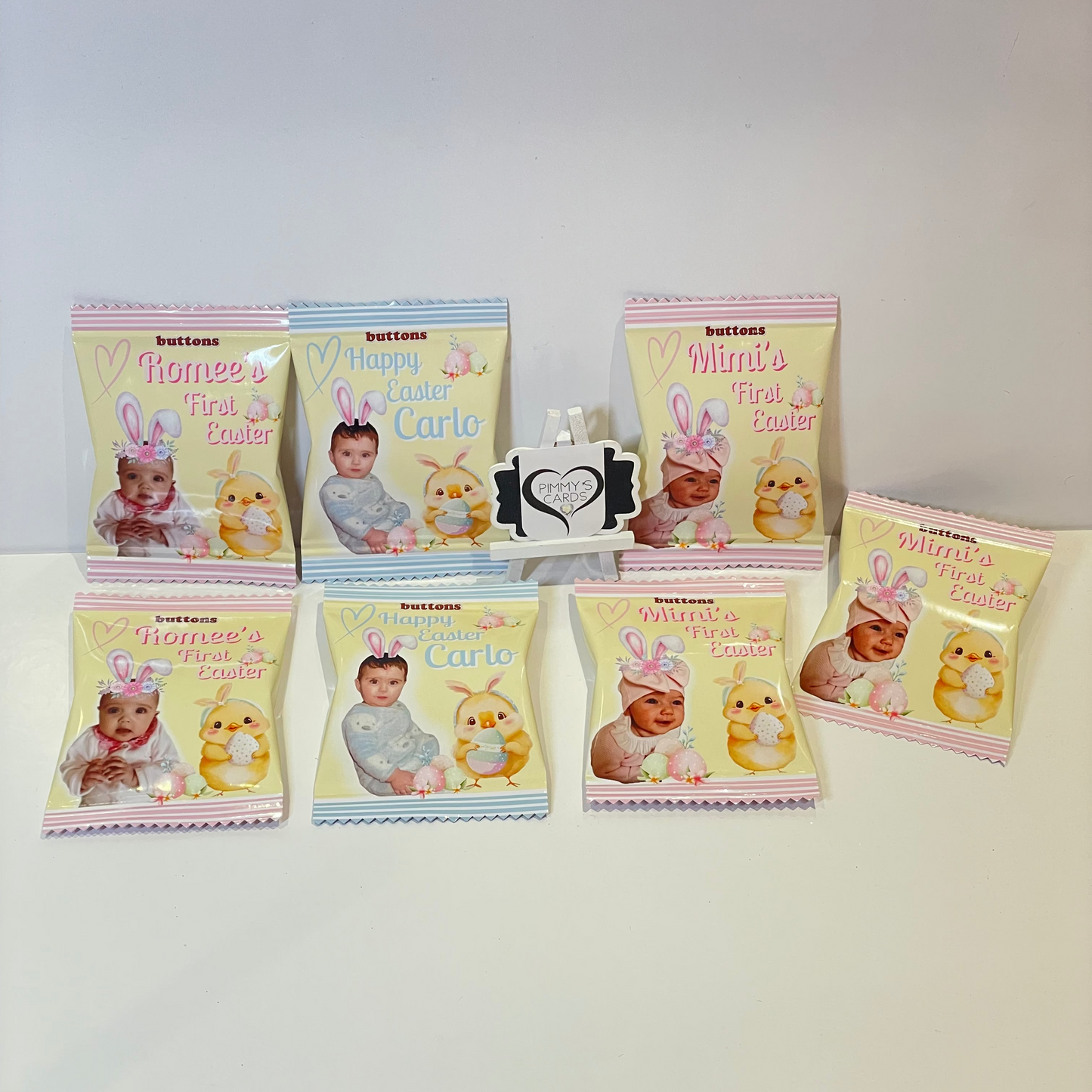 Personalised Photo Easter Bunny Chocolate Button Packets