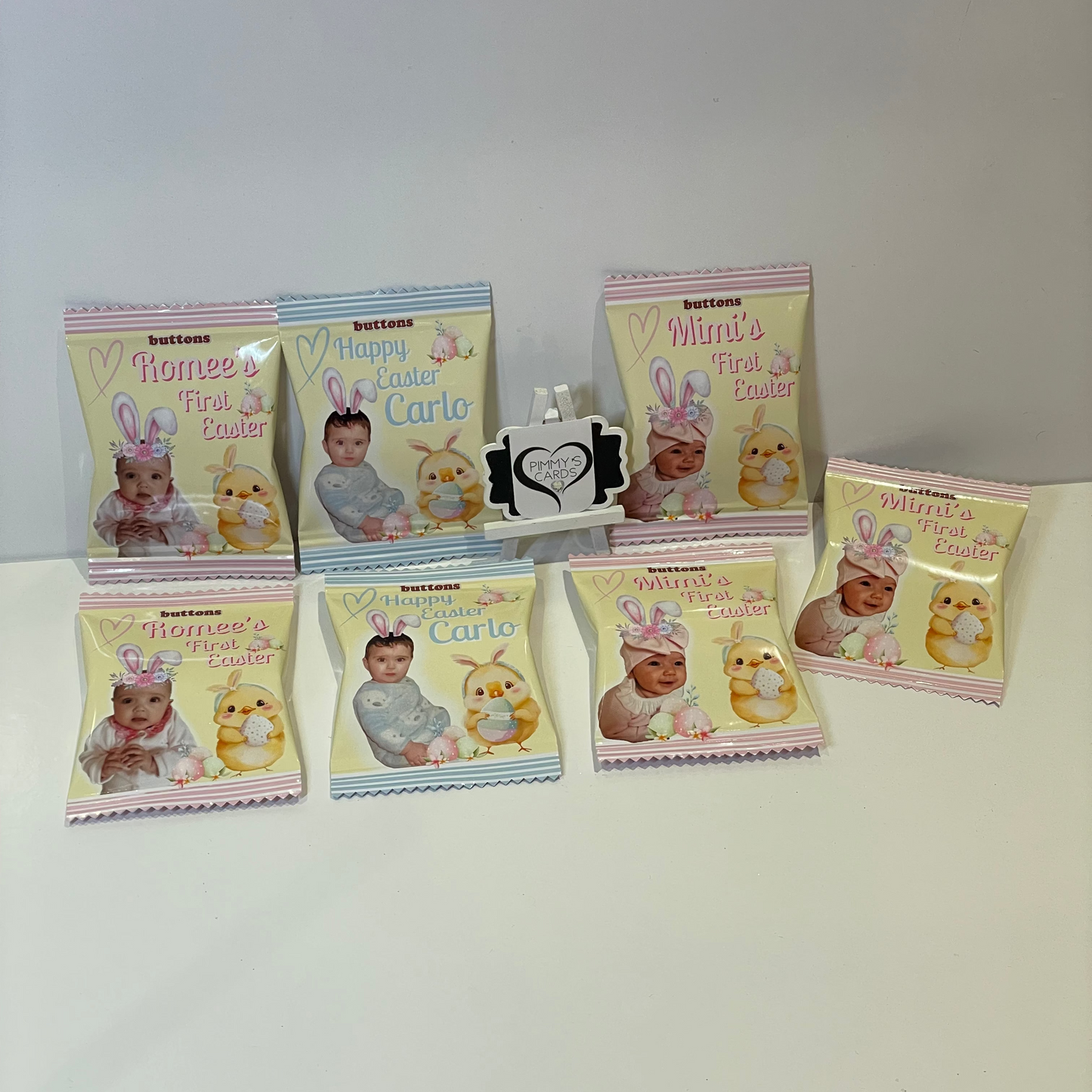 Personalised Photo Easter Bunny Chocolate Button Packets