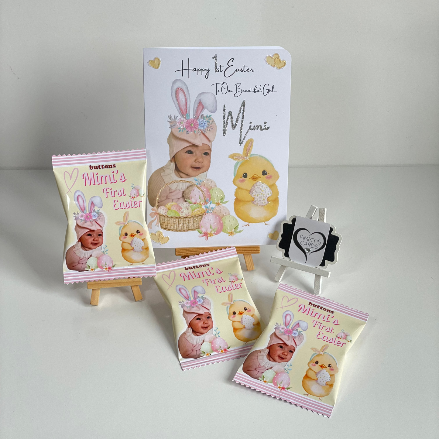 Girl Easter Bunny Ears Photo Card