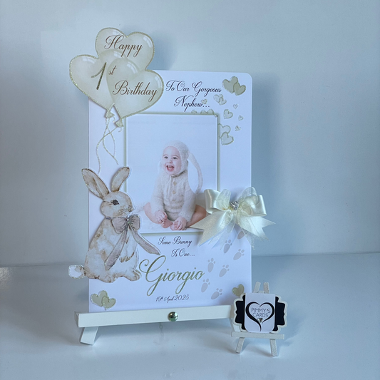 Some Bunny Is One Photo 3D Pop Out Card