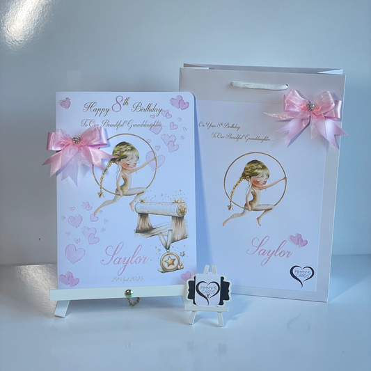 Gymnastics Girl Hoop Theme Card