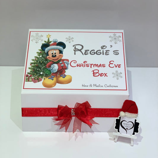 Personalised Christmas Eve Box Mickey Mouse theme with Christmas tree