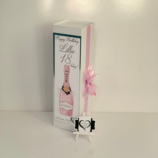 Pink Champagne Bottle Box