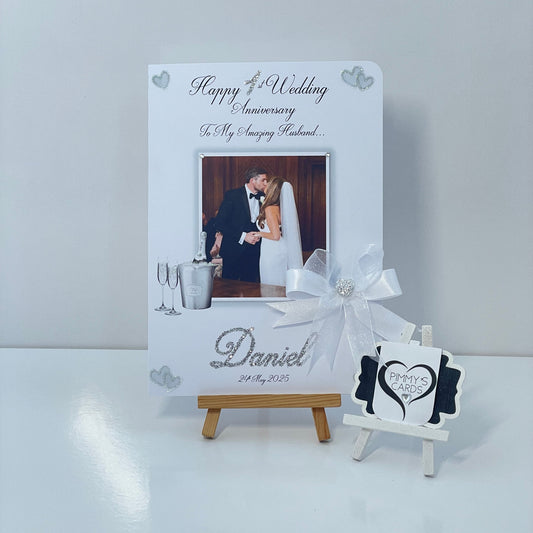 Silver Champagne Bucket Photo Card
