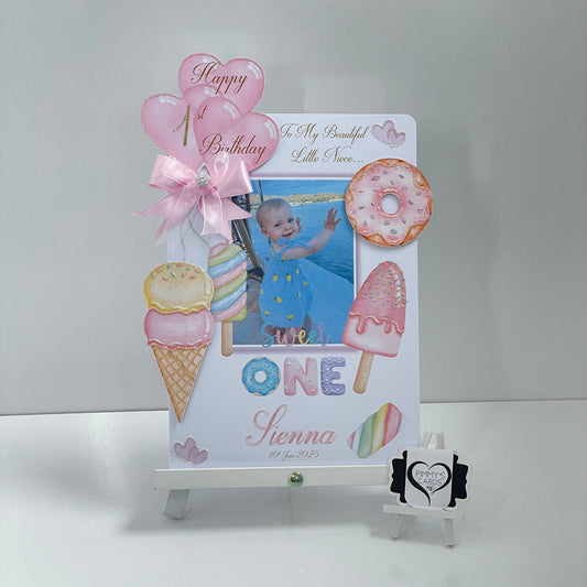 Sweet One Sweets Theme Photo 3D Pop Out Card