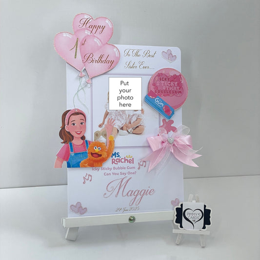 Miss Rachel Icky Sticky Bubble-gum Theme Photo 3D Pop Out Card
