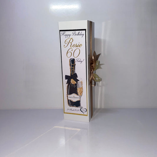 Black & Gold Champagne Bottle Box