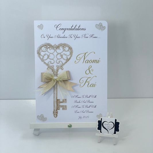 Gold Spiral Heart Key
