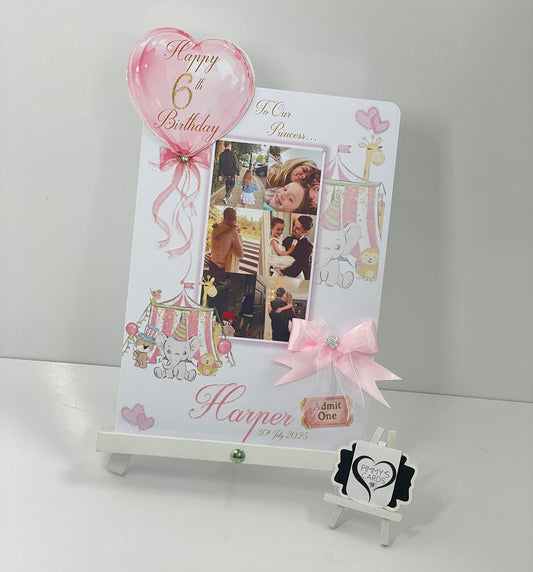 Pink Circus Theme Photo 3D Pop Out Card
