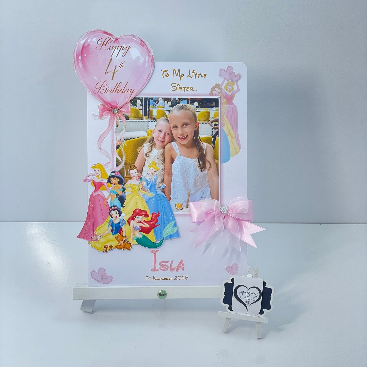Disney Princesses Inspired theme personalised birthday card 