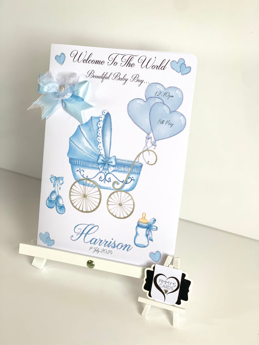 Baby Boy Blue Pram Balloons