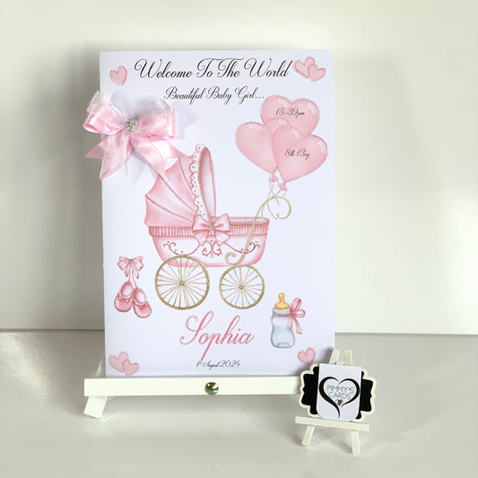Baby Girl Pink Pram Balloons